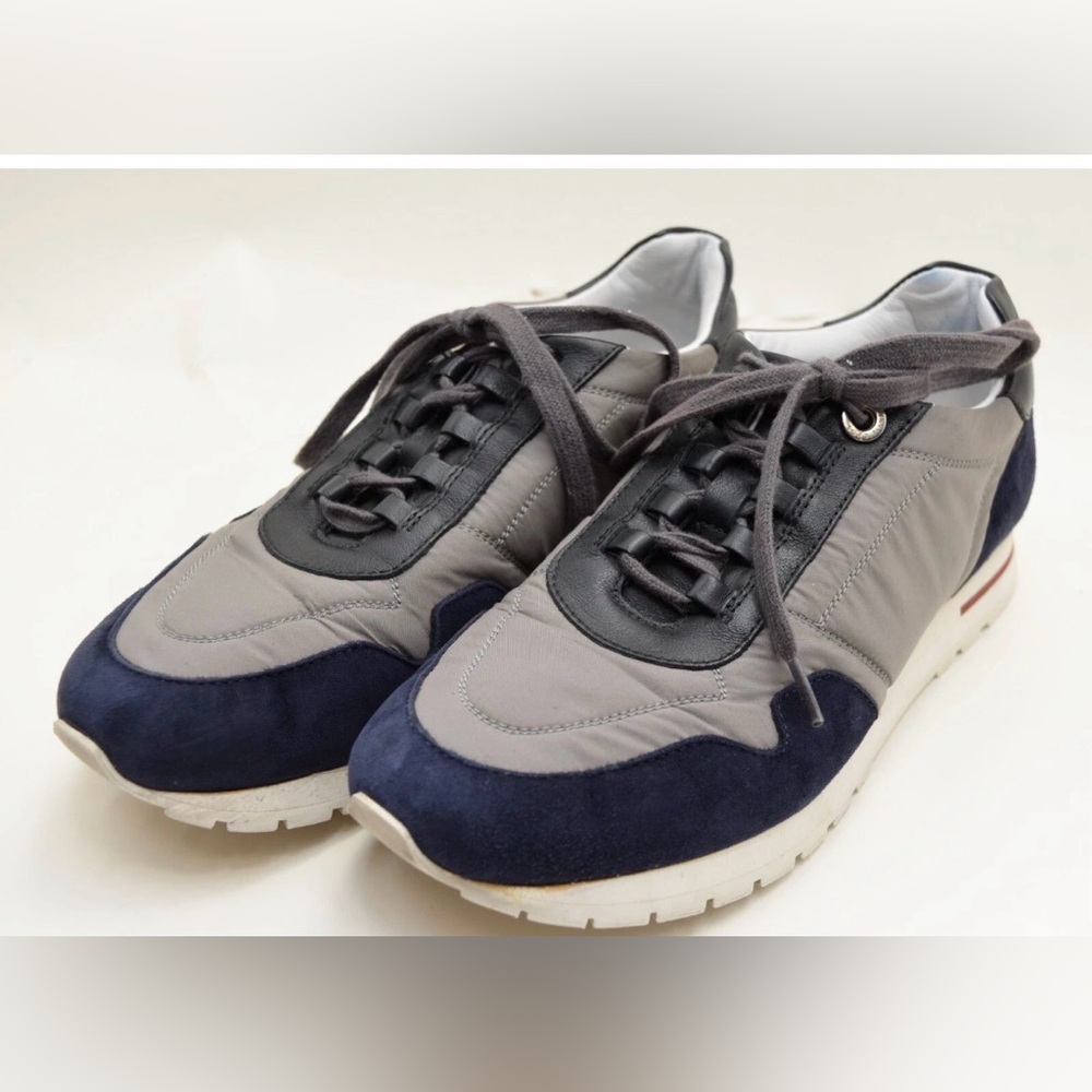 🔥100% Authentic Loro Piana Grey suede and nylon trainers - size EU40.5/US 10.5 🔥 - Picture 2 of 8